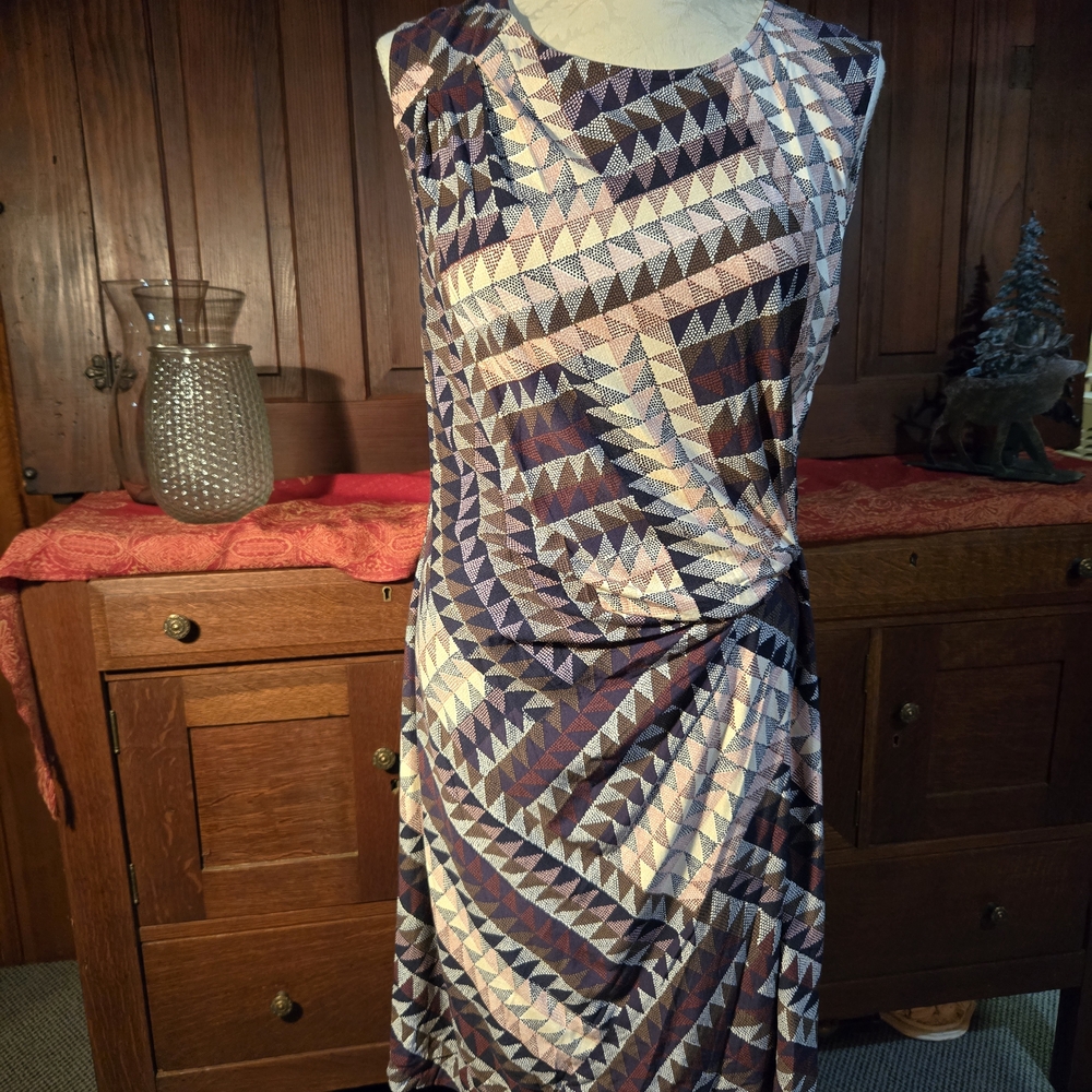 NIC+ZOE Asymmetrical Dress in Purple and Cream